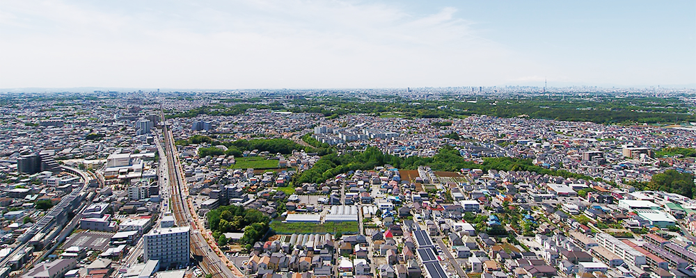 鎌ケ谷市内の航空写真