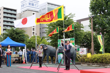 国旗掲揚の様子